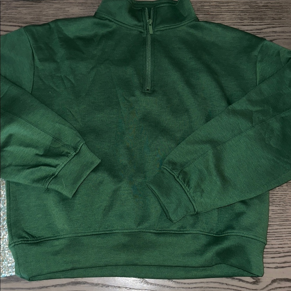 Zenana Women's Scuba 1/4 Zip Pullover Hunter Green ❤️ NEW